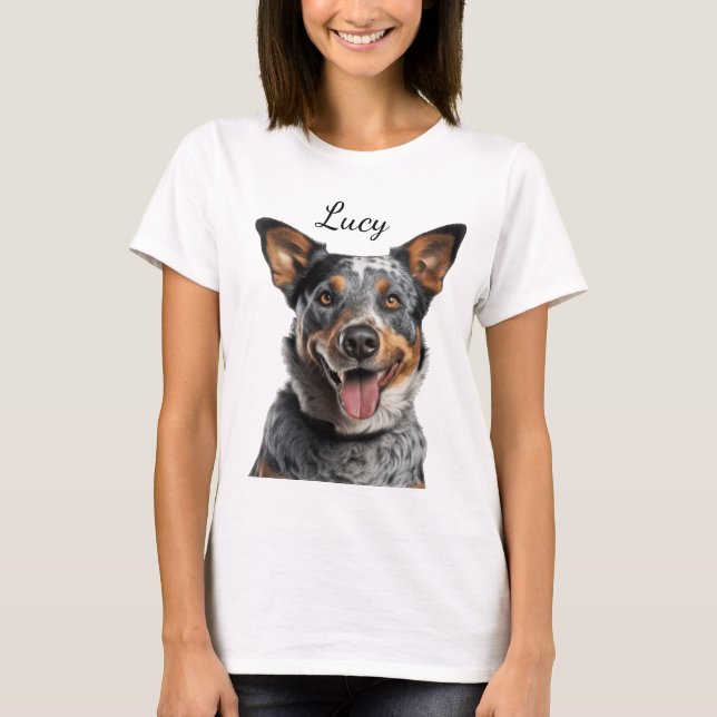 CAMISETA HERMOSA CARA DE PERRO DE GANADO AUSTRALIANO (Anverso)