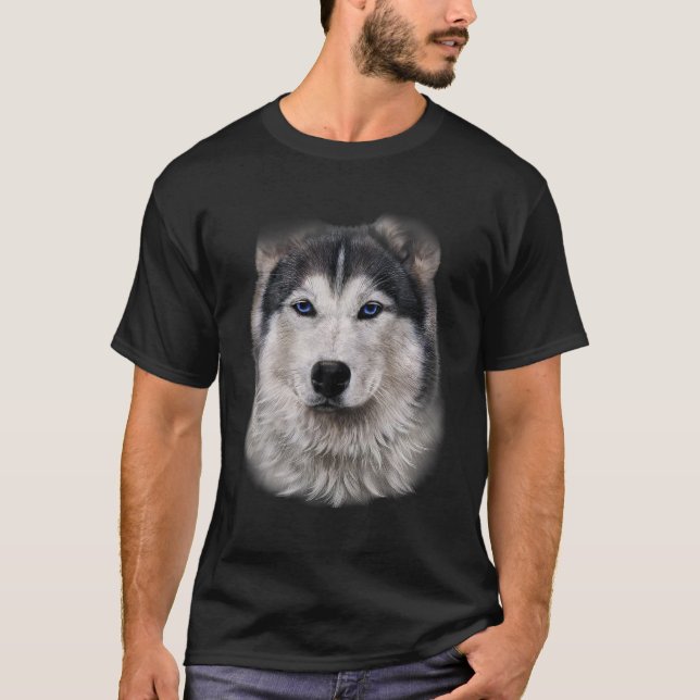 Camiseta Hermosa cara de perro Husky Siberiano (Anverso)