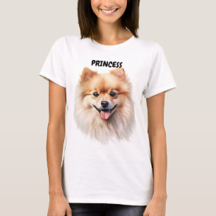CAMISETA HERMOSA CARA DE PERRO ROJO POMERANÍ