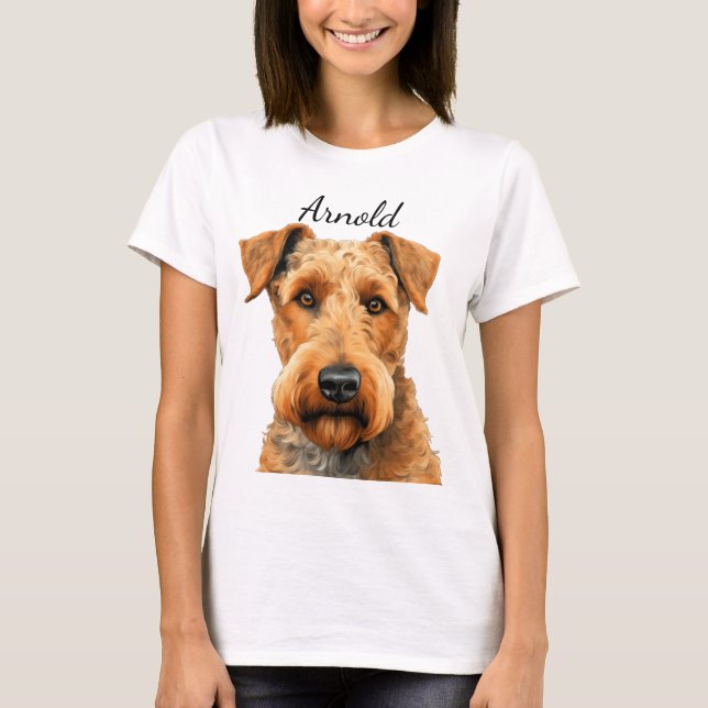 CAMISETA HERMOSA CARA DE PERRO TERRIER AIRDALE (Anverso)
