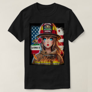 CAMISETA HERMOSA CHICA ANIME EN SOLIDARIDAD CON CALIFORNIA