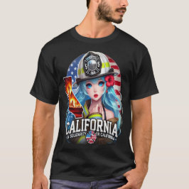 CAMISETA HERMOSA CHICA ANIME EN SOLIDARIDAD CON LOS ANGELES