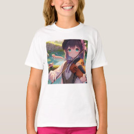 Camiseta Hermosa Chica anime toca el violín