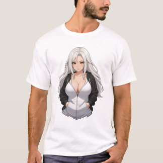 Camiseta Hermosa chica de anime con capucha