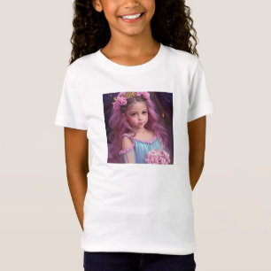 Camiseta Hermosa Chica personalizada con flores rosas