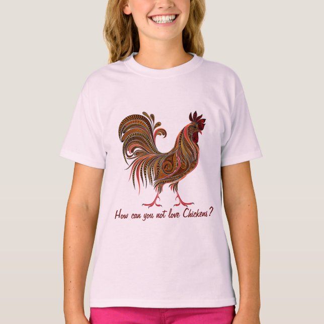 Camiseta Hermosa cita de Rooster divertido amor de Pollos (Anverso)
