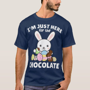 Camiseta Hermosa conejita estoy aquí por el chocolate