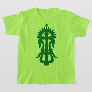 Camiseta Hermosa cruz ortodoxa etíope en color verde