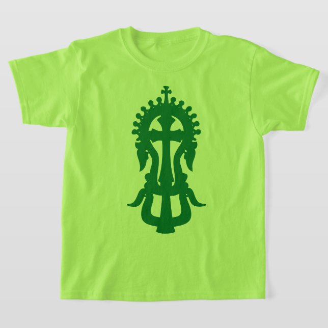 Camiseta Hermosa cruz ortodoxa etíope en color verde (Distribución)