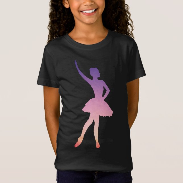 Camiseta hermosa de la bailarina para la muchacha (Anverso)