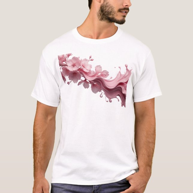 Camiseta Hermosa Declaración de Estilo de Flor ABSTRACTA (Anverso)