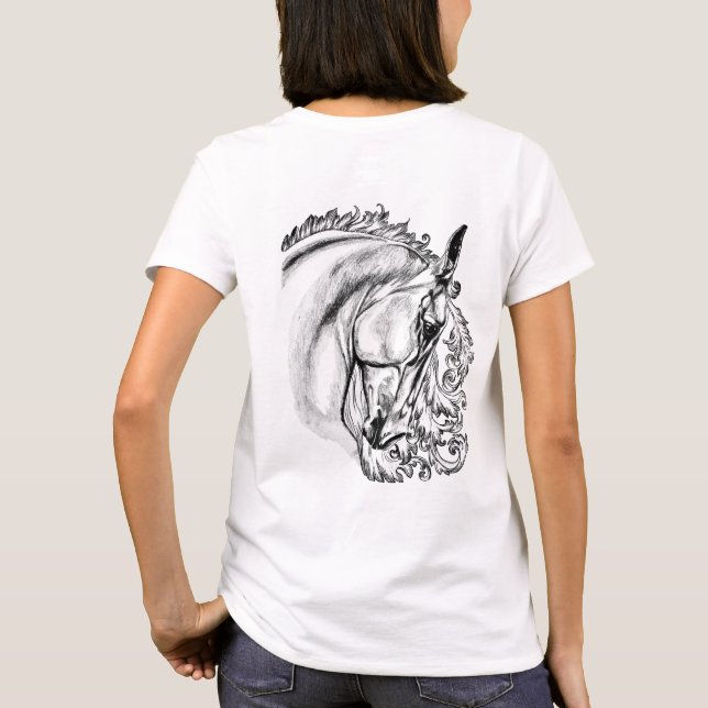 camiseta hermosa del caballo (Reverso)