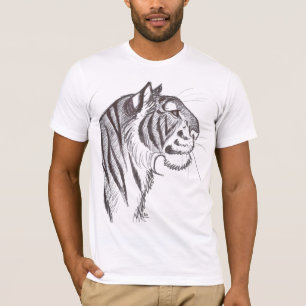 Camiseta hermosa del dibujo del tigre