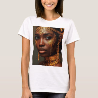 Camiseta Hermosa Diosa Nubia en Oro