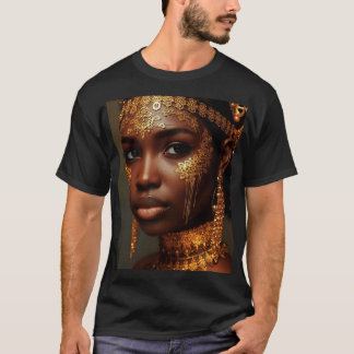 Camiseta Hermosa Diosa Nubia en Oro