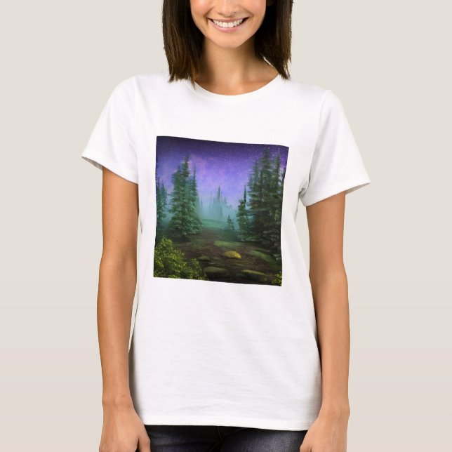 Camiseta Hermosa escena de la naturaleza Moonlight (Anverso)