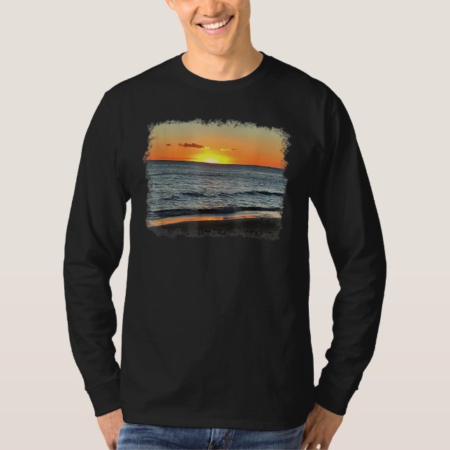 Camiseta Hermosa escena de playa California Waves Sunset Pa (Anverso)