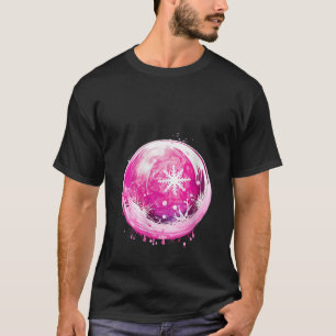 Camiseta Hermosa esfera de Navidades rosados con nieve Idea
