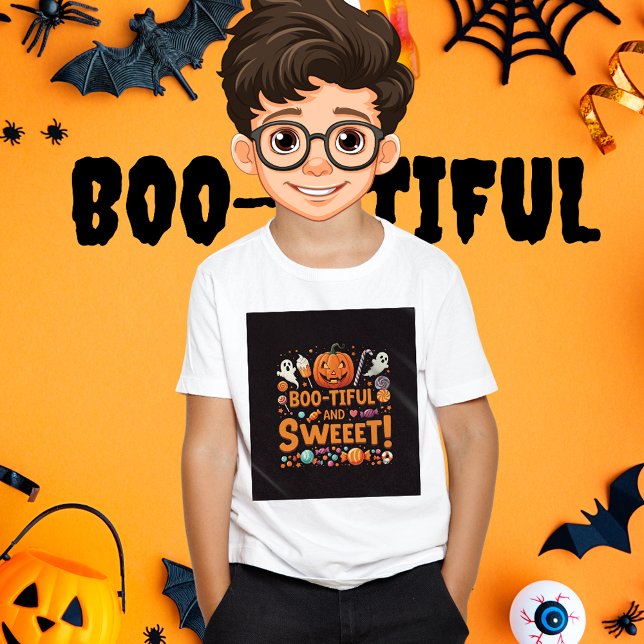 Camiseta Hermosa familia | Coincidiendo con los chicos de H (Boo-tiful And sweet Halloween Kids' T-shirt Family Matching Halloween Party Theme)