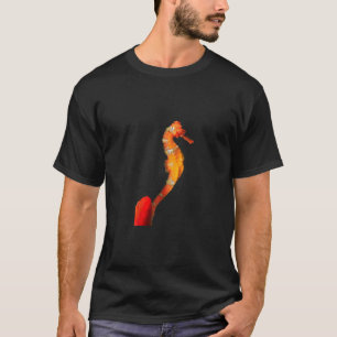 Camiseta Hermosa Figura De Caballo De Mar En La Parte Delan