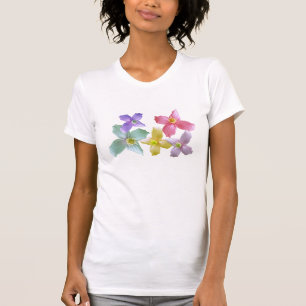 Camiseta Hermosa flor de color rosa, púrpura, amarillo y az