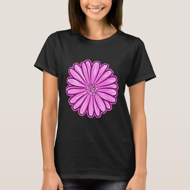 Camiseta Hermosa flor de margarita, Ilustracion de semitono (Anverso)