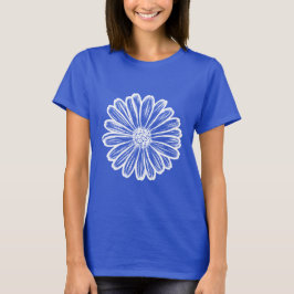 Camiseta Hermosa flor de margarita, Ilustracion de semitono
