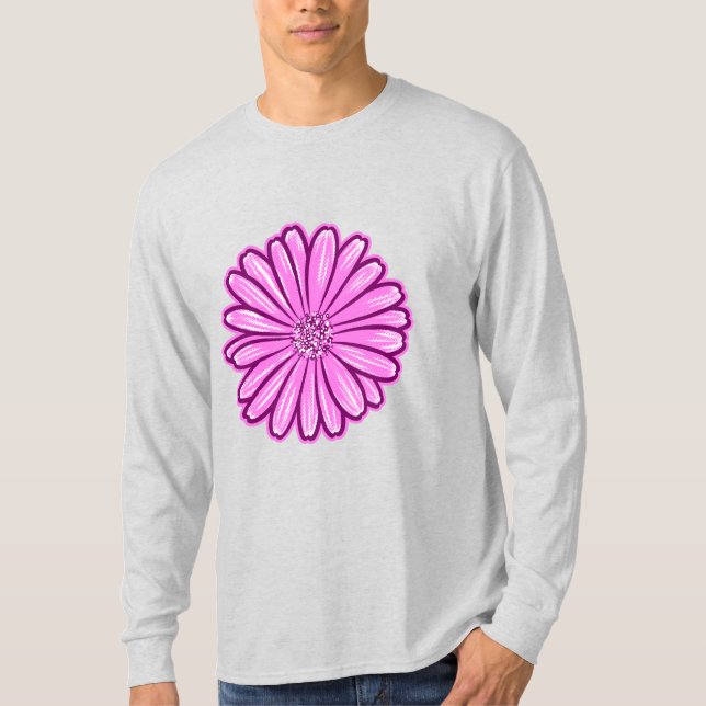 Camiseta Hermosa flor de margarita, Ilustracion de semitono (Anverso)