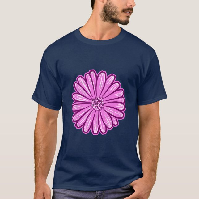 Camiseta Hermosa flor de margarita, Ilustracion de semitono (Anverso)