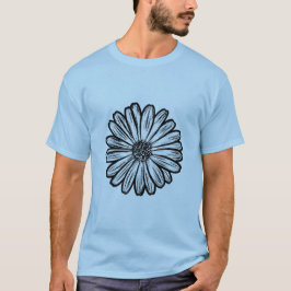 Camiseta Hermosa flor de margarita, Ilustracion de semitono
