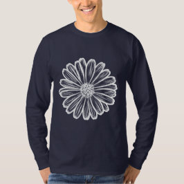 Camiseta Hermosa flor de margarita, Ilustracion de semitono