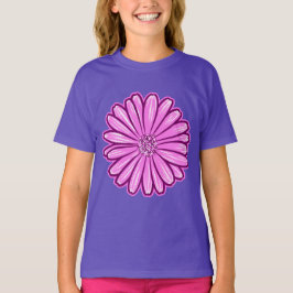 Camiseta Hermosa flor de margarita, Ilustracion de semitono