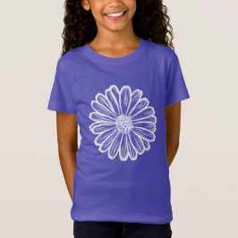 Camiseta Hermosa flor de margarita, Ilustracion de semitono