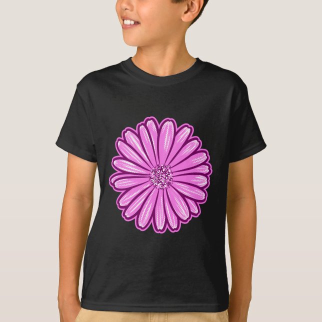 Camiseta Hermosa flor de margarita, Ilustracion de semitono (Anverso)