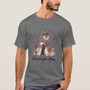 Camiseta Hermosa flor de Schnauzer feliz Día de la Madre