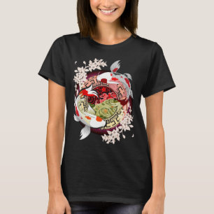 Camiseta Hermosa flor japonesa Koi Fish