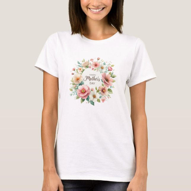 Camiseta Hermosa floral de primavera boho Día de la Madre (Anverso)
