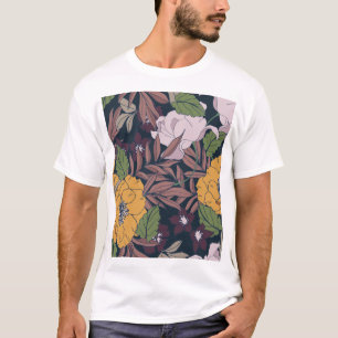 Camiseta Hermosa Floral: fondo de patrón sin foco