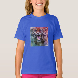 Camiseta Hermosa foto de la cara del tigre de Bengala en cr