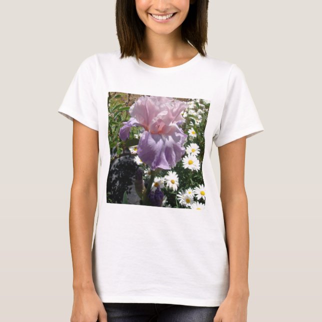 Camiseta Hermosa foto floral de Iris morado (Anverso)