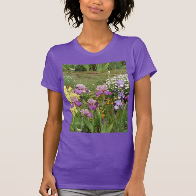 Camiseta Hermosa foto floral de Iris morado (Anverso)