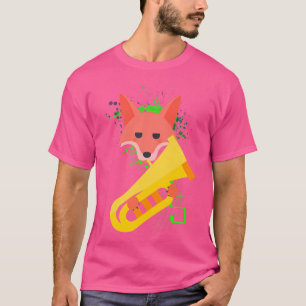 Camiseta Hermosa Fox Jugando La Música De Tuba Brass Ortoro
