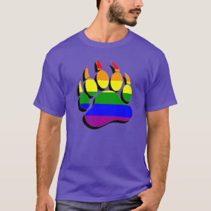 Camiseta Hermosa garra de oso gay en arcoíris con efecto de