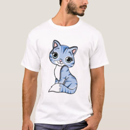 Camiseta Hermosa gatita azul