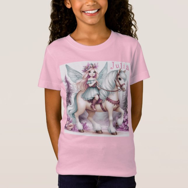 Camiseta Hermosa Hada Montando a Caballo (Anverso)