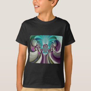 Camiseta Hermosa imagen inglesa en tonos púrpura y cian