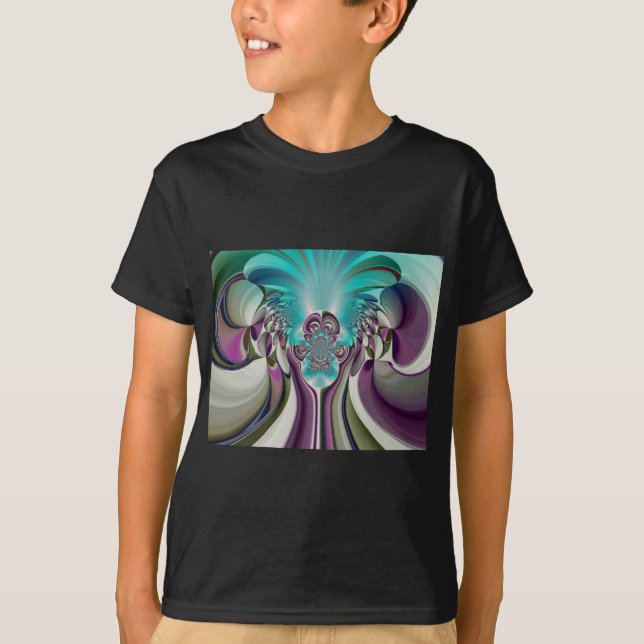 Camiseta Hermosa imagen inglesa en tonos púrpura y cian (Anverso)