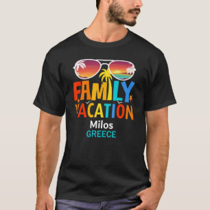 Camiseta Hermosa isla de Milos con traje de baño familiar