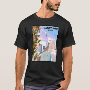 Camiseta Hermosa isla griega antigua del mar Egeo de Santor