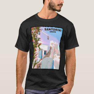 Camiseta Hermosa isla griega antigua del mar Egeo de Santor